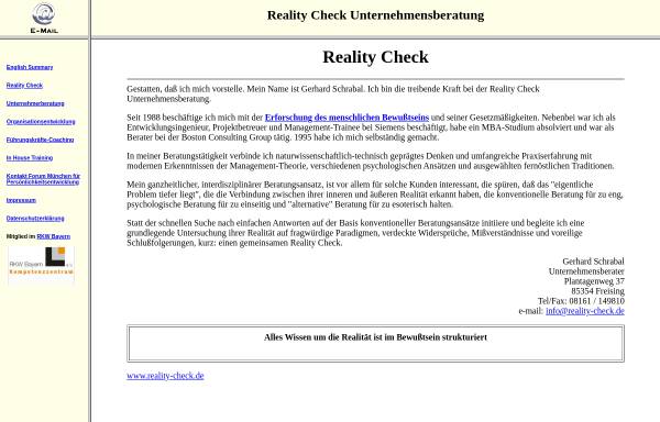 Vorschau von www.reality-check.de, Reality Check Unternehmensberatung - Gerhard Schrabal