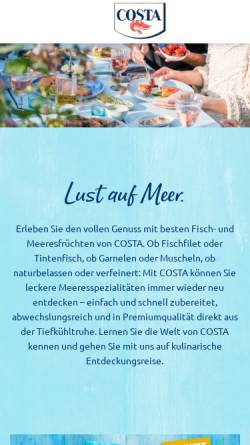 Vorschau der mobilen Webseite www.costa.de, Costa Meeresspezialitäten GmbH & Co. KG