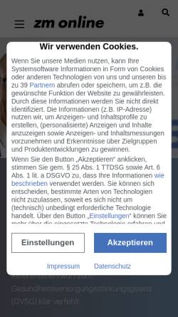 Vorschau der mobilen Webseite www.zm-online.de, Zahnärztliche Mitteilungen