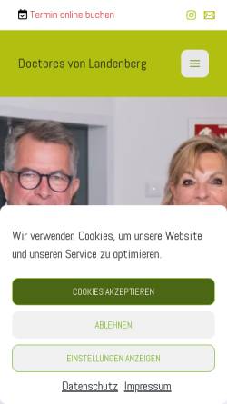 Vorschau der mobilen Webseite www.doctoresvonlandenberg.de, Dres med. dent. Patricia und Thomas von Landenberg