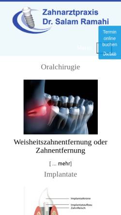 Vorschau der mobilen Webseite www.dr-ramahi.de, Zahnärzte Dres. Ramahi