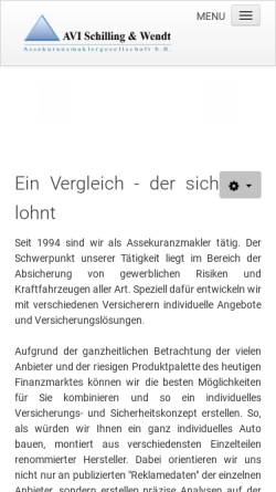 Vorschau der mobilen Webseite www.schilling-wendt.de, AVI Schilling und Wendt