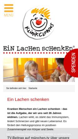 Vorschau der mobilen Webseite www.klinikclowns.de, KlinikClowns e.V.