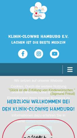 Vorschau der mobilen Webseite klinik-clowns-hamburg.de, Klinik-Clowns Hamburg e.V.