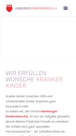 Vorschau der mobilen Webseite kiwue.de, Hamburger Kinderwünsche e.V.
