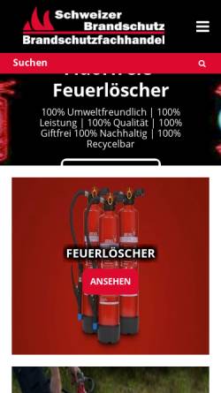 Vorschau der mobilen Webseite www.schweizer-brandschutz.ch, Henke GmbH