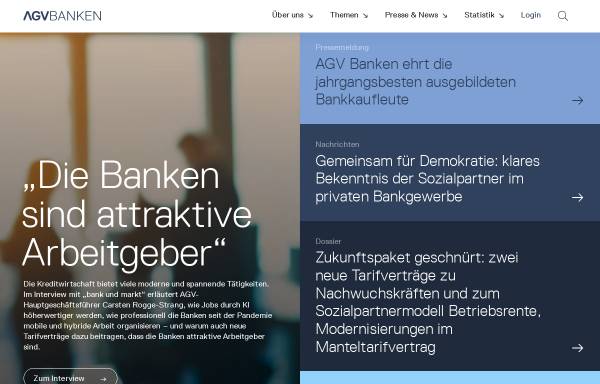 Vorschau von www.agvbanken.de, Arbeitgeberverband des privaten Bankengewerbes e.V. (AGVBanken)