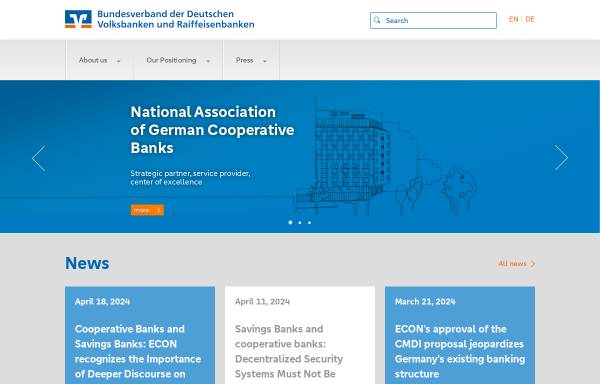 Vorschau von www.bvr.de, Bundesverband der Deutschen Volksbanken und Raiffeisenbanken - BVR