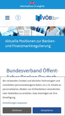 Vorschau der mobilen Webseite www.voeb.de, Bundesverband Öffentlicher Banken Deutschlands