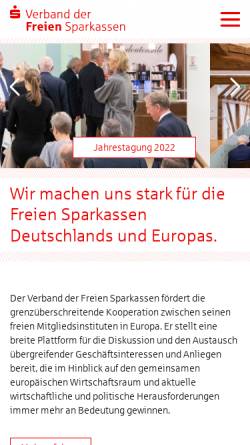 Vorschau der mobilen Webseite verband-freier-sparkassen.de, Verband der Freien Öffentlichen Sparkassen e.V.