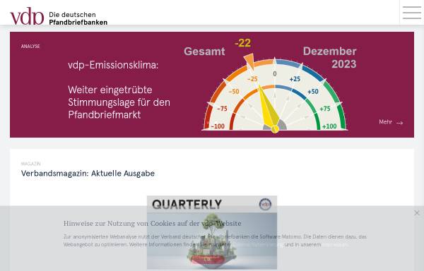 Vorschau von www.hypverband.de, Verband deutscher Hypothekenbanken