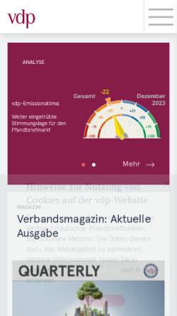 Vorschau der mobilen Webseite www.hypverband.de, Verband deutscher Hypothekenbanken