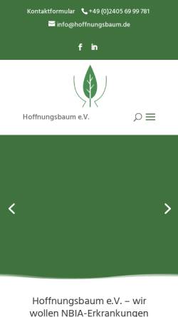 Vorschau der mobilen Webseite www.hoffnungsbaum.de, Hoffungsbaum e.V.