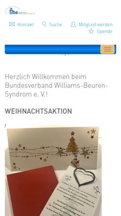 Vorschau der mobilen Webseite www.w-b-s.de, Williams-Beuren-Syndrom-Deutschland e.V.