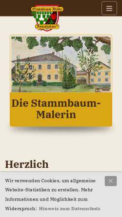 Vorschau der mobilen Webseite www.stammbaum-rosenlechner.at, Stammbaum Atelier Rosenlechner