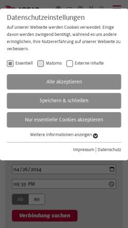Vorschau der mobilen Webseite www.aseag.de, Aachener Straßenbahn und Energieversorgungs-AG (ASEAG)
