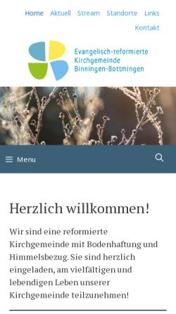 Vorschau der mobilen Webseite www.kgbb.ch, Reformierte Kirchgemeinde Binningen-Bottmingen
