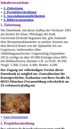 Vorschau der mobilen Webseite www1.ku-eichstaett.de, Eichstätter Datenbank zur Antike-Rezeption