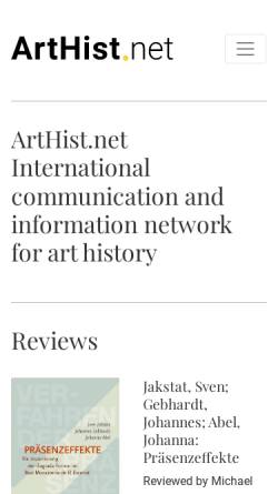 Vorschau der mobilen Webseite arthist.net, H-ArtHist: Kunstgeschichte