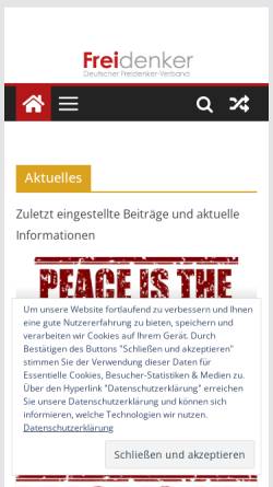 Vorschau der mobilen Webseite www.freidenker.de, Deutscher Freidenker-Verband