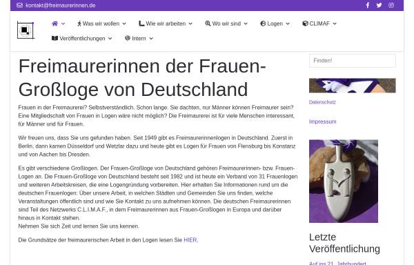 Vorschau von www.freimaurerinnen.de, Frauen-Großloge von Deutschland