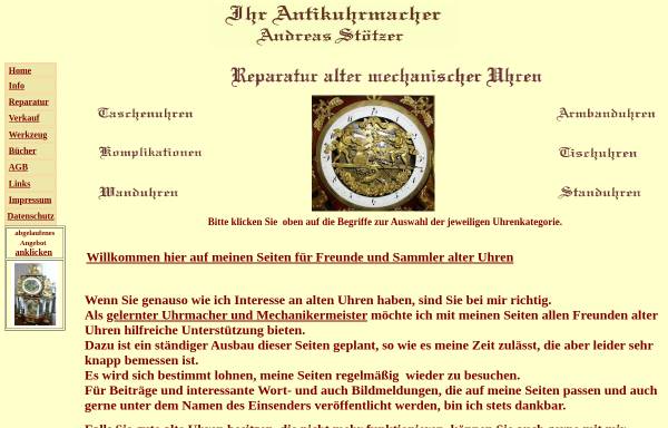 Vorschau von www.antikuhrmacher.de, Uhrmacher und Mechanikermeister Andreas Stötzer