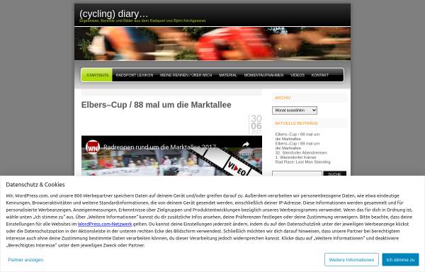 Vorschau von kirchgessner.wordpress.com, Cycling Diary, Björn Kirchgessner