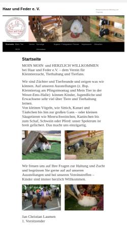 Vorschau der mobilen Webseite www.haar-und-feder.de, Kleintierzuchtverein Haar und Feder