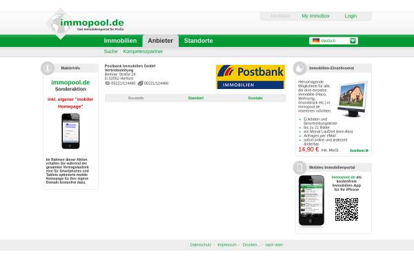 Vorschau von www.immopool.de, BHW Immobilien GmbH - Vertriebsleitung Herford
