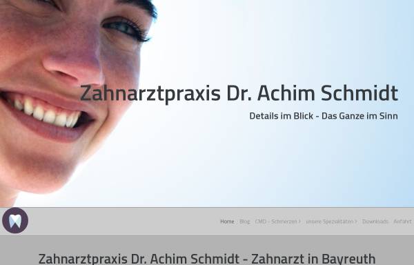 Vorschau von www.zahnarztpraxis-dr-schmidt.de, Zahnarzt Dr. Achim Schmidt