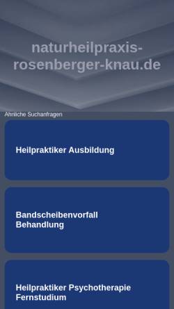Vorschau der mobilen Webseite www.naturheilpraxis-rosenberger-knau.de, Ute Rosenberger-Knau