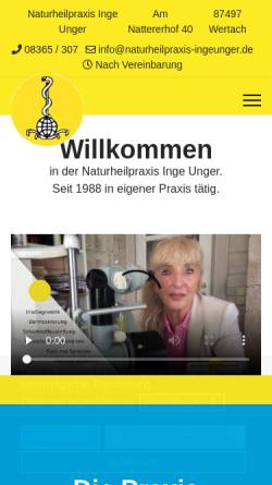 Vorschau der mobilen Webseite www.naturheilpraxis-ingeunger.de, Inge Unger