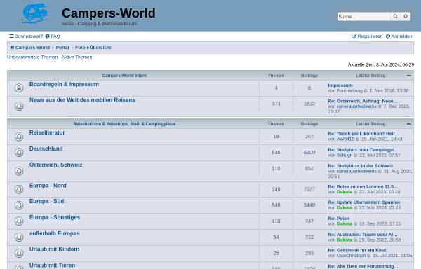 Vorschau von www.campers-world.de, Campers World