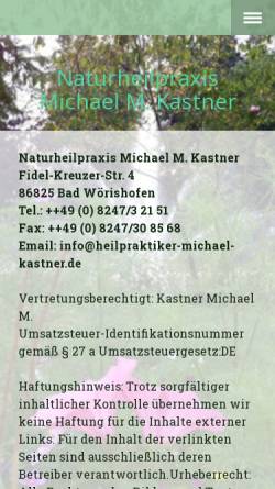 Vorschau der mobilen Webseite www.heilpraktiker-michael-kastner.de, Michael Kastner