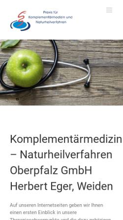 Vorschau der mobilen Webseite naturheilpraxis-eger.de, Naturheilpraxis Herbert Eger