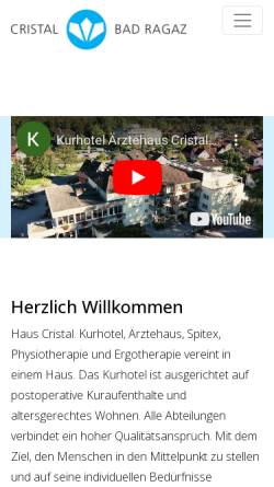 Vorschau der mobilen Webseite www.aerztehaus-cristal.ch, Aerztehaus Cristal