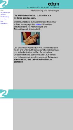 Vorschau der mobilen Webseite www.odem.ch, Odem, Atempraxis Samuel Schluep
