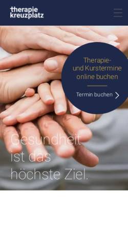 Vorschau der mobilen Webseite physiokreuzplatz.ch, Physiotherapie Kreuzplatz, Zürich