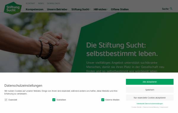 Vorschau von www.stiftungsucht.ch, Stiftung für Sucht - und Jugendprobleme