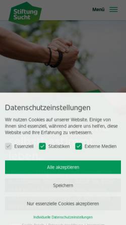 Vorschau der mobilen Webseite www.stiftungsucht.ch, Stiftung für Sucht - und Jugendprobleme