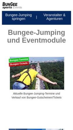 Vorschau der mobilen Webseite www.bungeesports.de, Bungee Sports Veranstaltungs GmbH