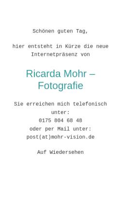 Vorschau der mobilen Webseite www.mohr-vision.de, Ricarda Rohr
