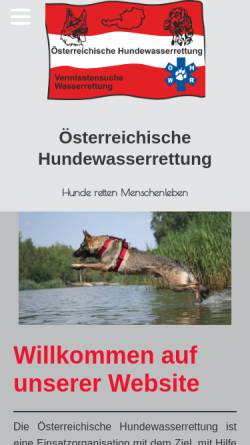 Vorschau der mobilen Webseite www.oehwr.at, Österreichische Hundewasserrettung