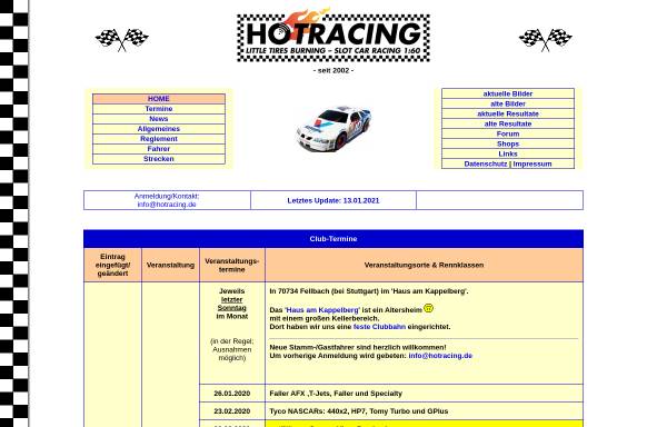 Vorschau von www.hotracing.de, Slotcar-Rennserie im Maßstab H0/1:60