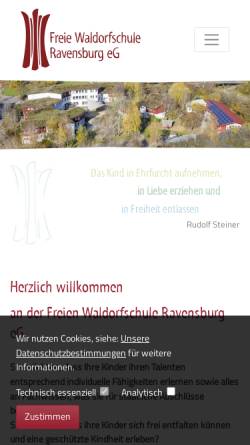 Vorschau der mobilen Webseite www.waldorfschule-ravensburg.de, Freie Waldorfschule Ravensburg