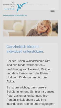 Vorschau der mobilen Webseite www.waldorfschule-ulm.de, Freie Waldorfschule Ulm