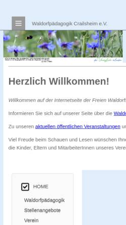 Vorschau der mobilen Webseite www.waldorfschule-crailsheim.de, Verein zur Förderung der Waldorfpädagogik Crailsheim e. V.