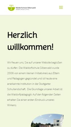 Vorschau der mobilen Webseite waldorfschule-silberwald.de, Waldorfschule Silberwald