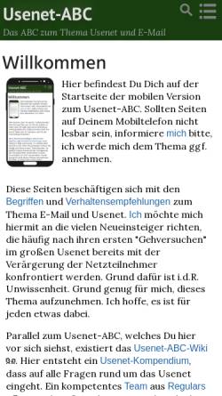 Vorschau der mobilen Webseite www.usenet-abc.de, Usenet-ABC