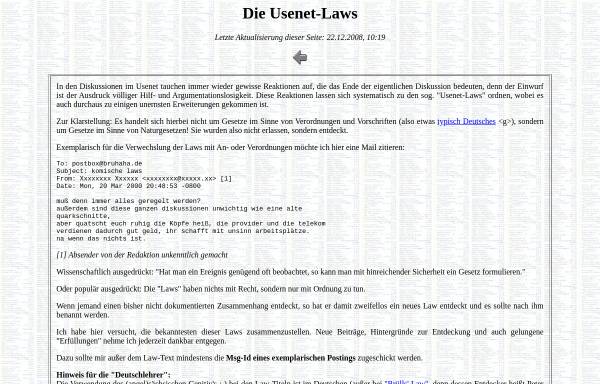 Vorschau von www.bruhaha.de, Usenet-Laws